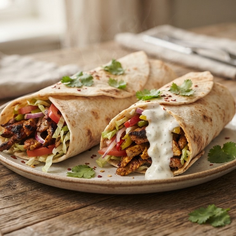 Shoarmawraps met knoflookyoghurt recept