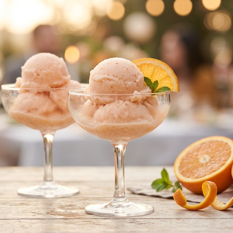 Sinaasappel en cava sorbet recept