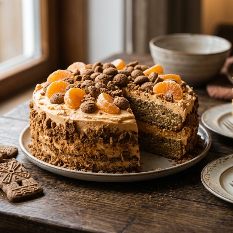 Sinterklaastaart met pepernoten en mandarijn recept
