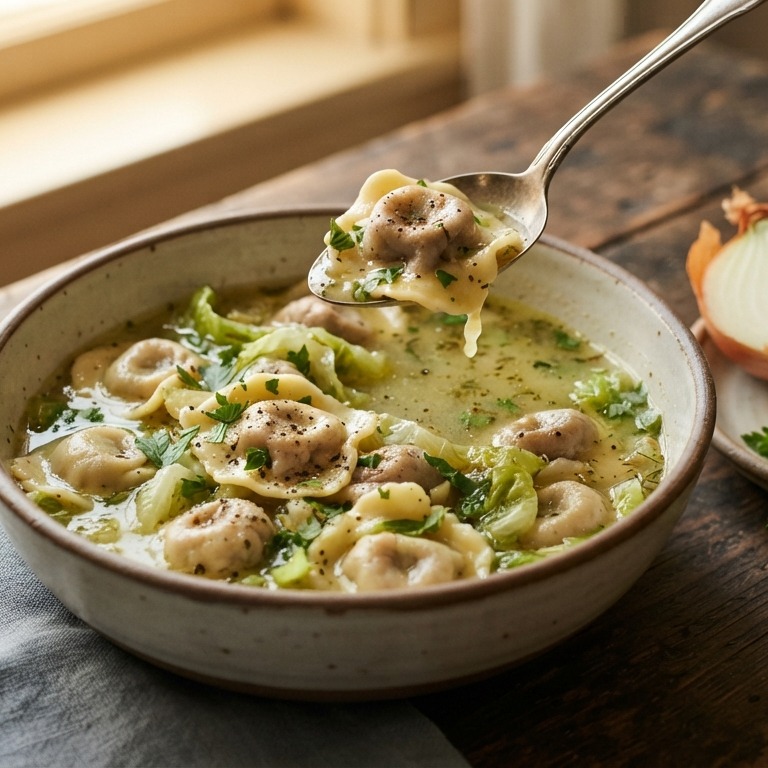 Slasoep met ravioli recept