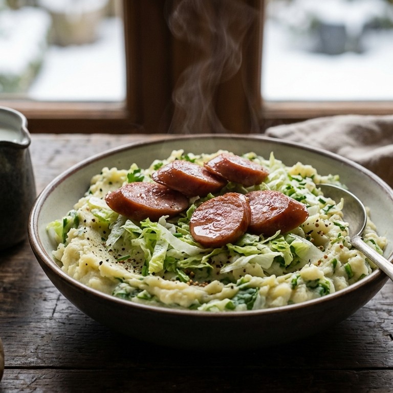 Slastamppot met mosterd en rookworst recept