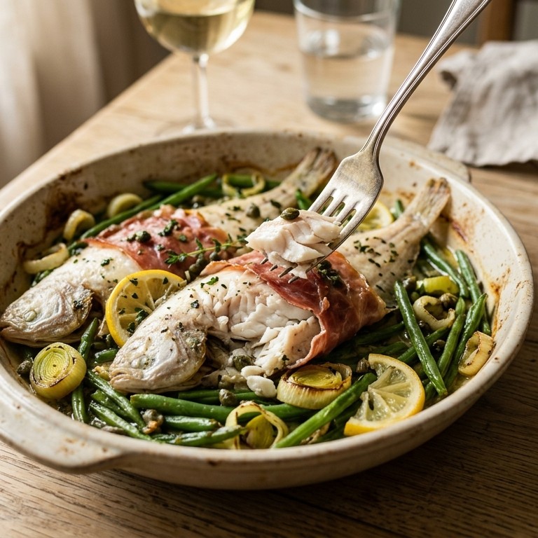 Sliptong met rauwe ham met kappertjes recept