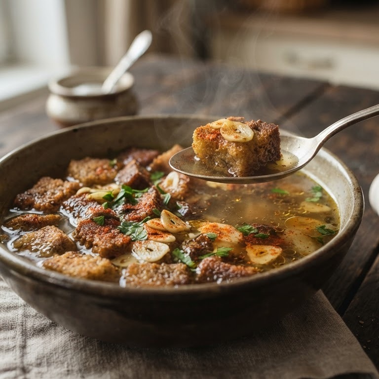 Slowaakse knoflooksoep recept