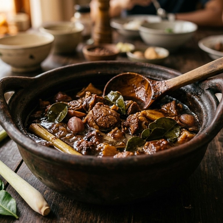 Smoor Kambing Daun Djeruk (gestoofd geitenvlees met citroenblad) recept