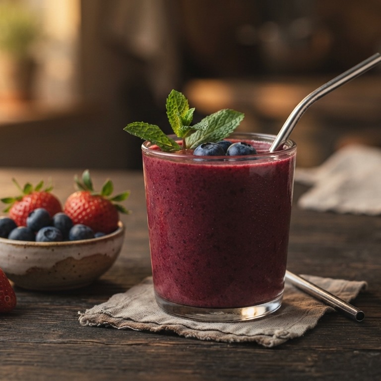 Smoothie aardbei & blauwe bes recept