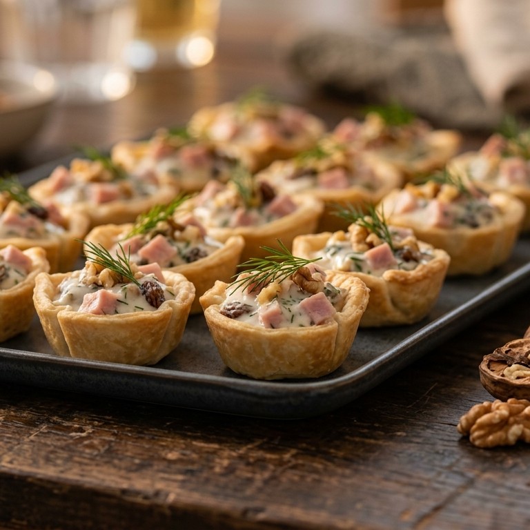 Snackcups met gekookte ham en yoghurtgelei recept