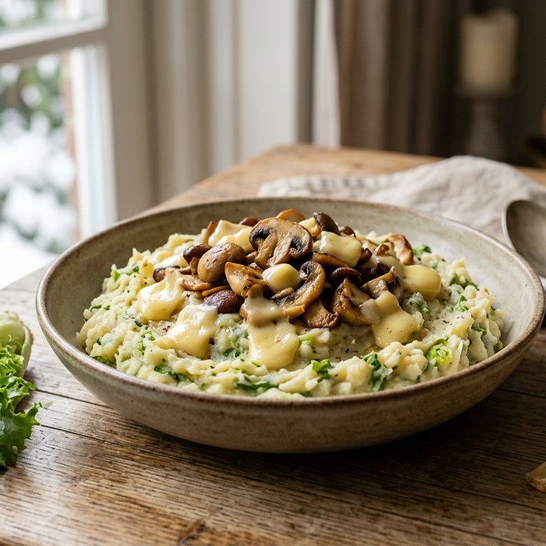 Snelle andijviestamppot met champignons en komijnekaas recept