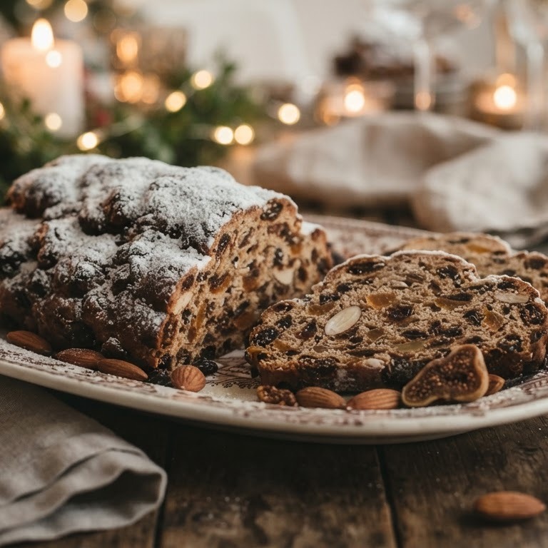 Snelle kerststol-cake zonder gist, gluten, ei recept