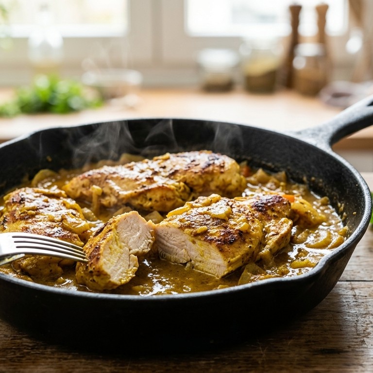 Snelle kip-kerrie recept