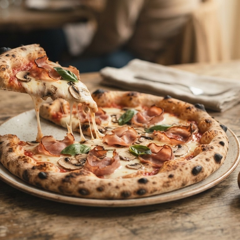Snelle pizza ham-champignons recept