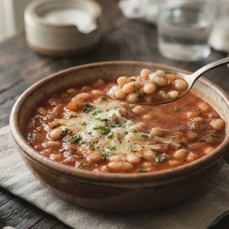 Snelle witte bonen-tomatensoep recept