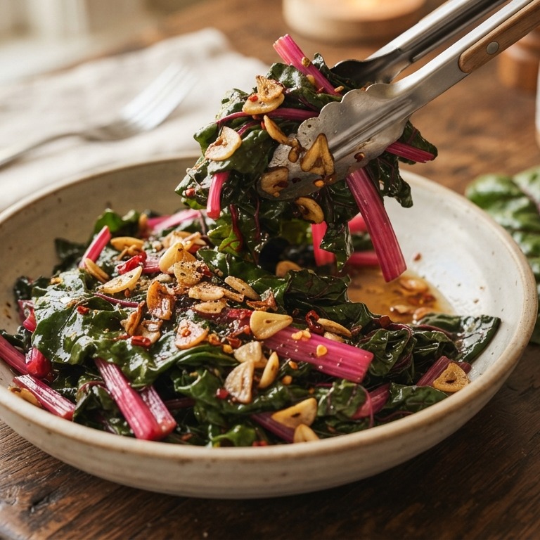 Snijbiet met knoflook recept