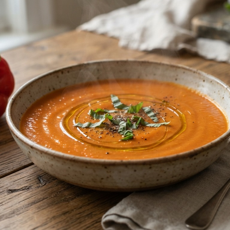Soep van rode paprika en zoete aardappelen recept