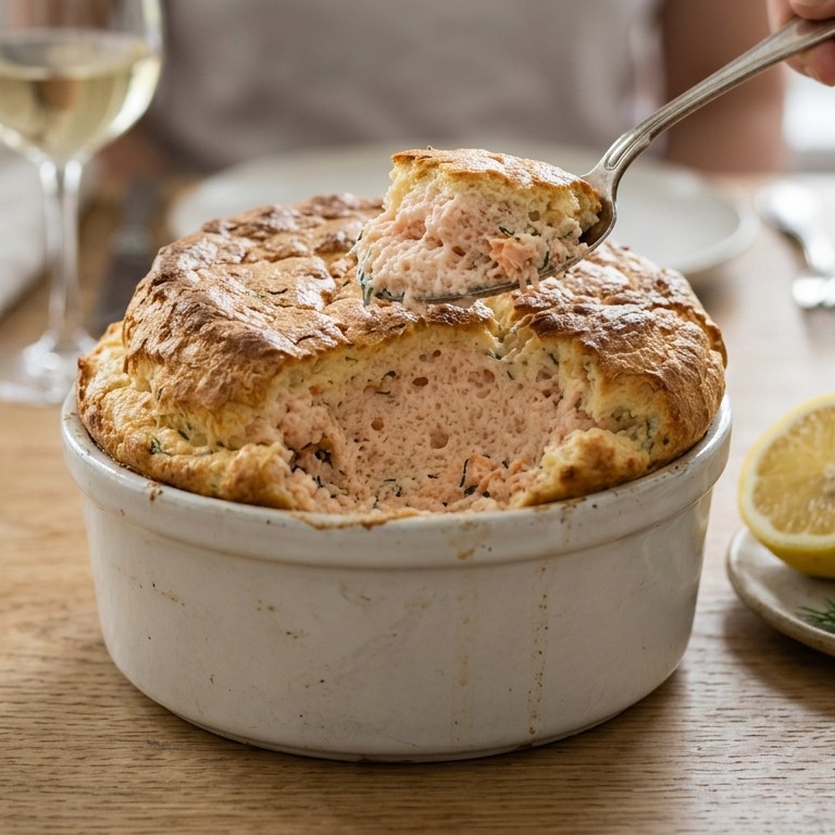 Soufflé van zalm en kaas recept