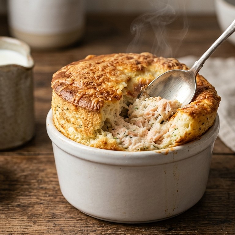Soufflé van zalm en kaas recept