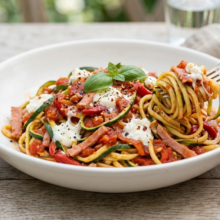 Spaghetti courgetti recept