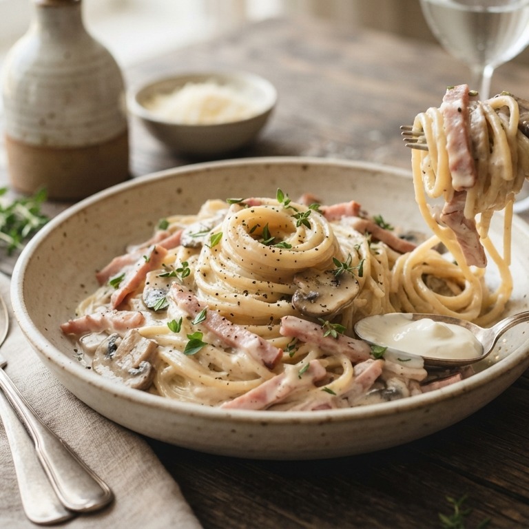 Spaghetti met ham recept