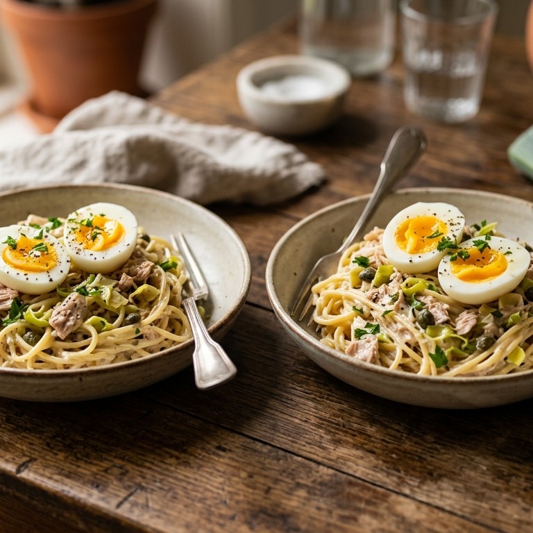 Spaghetti met tonijn voor 2 personen recept