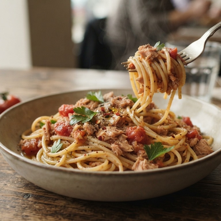 Spaghetti met tonijnsaus recept