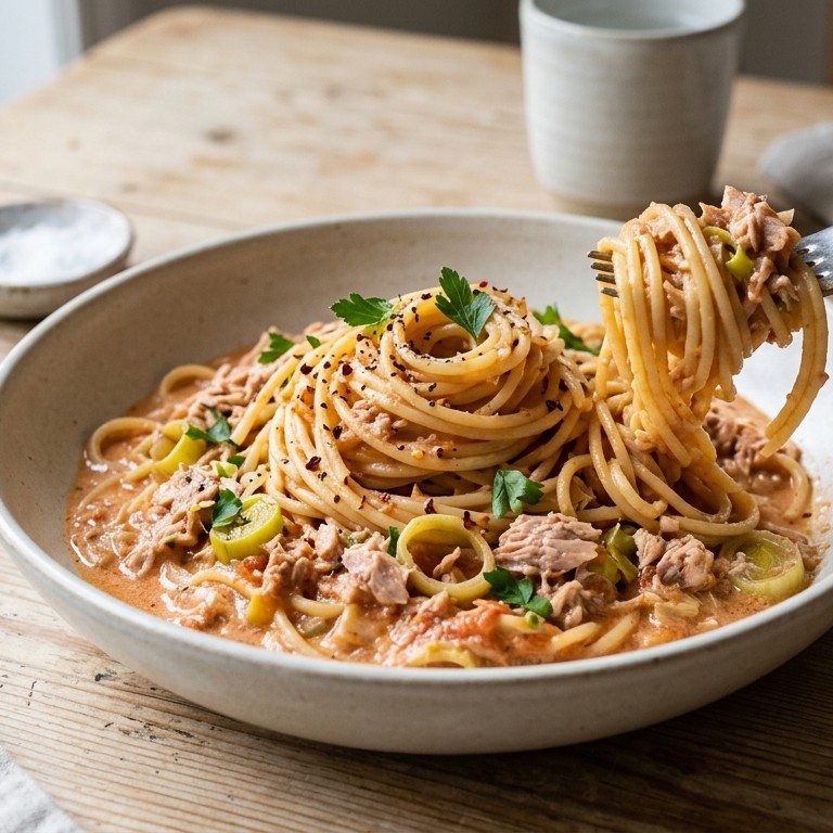 Spaghetti met tonijnsaus recept