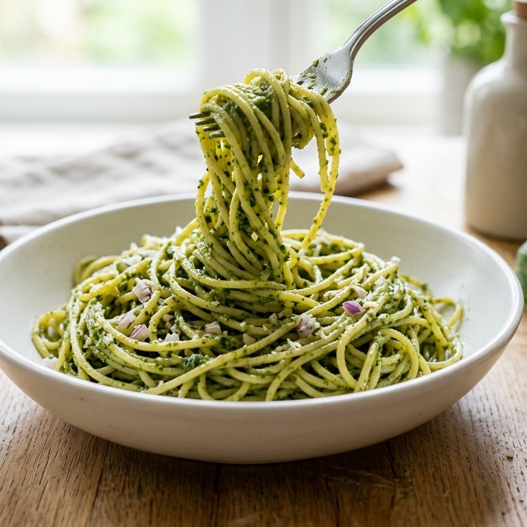 Spaghetti pestosaus recept