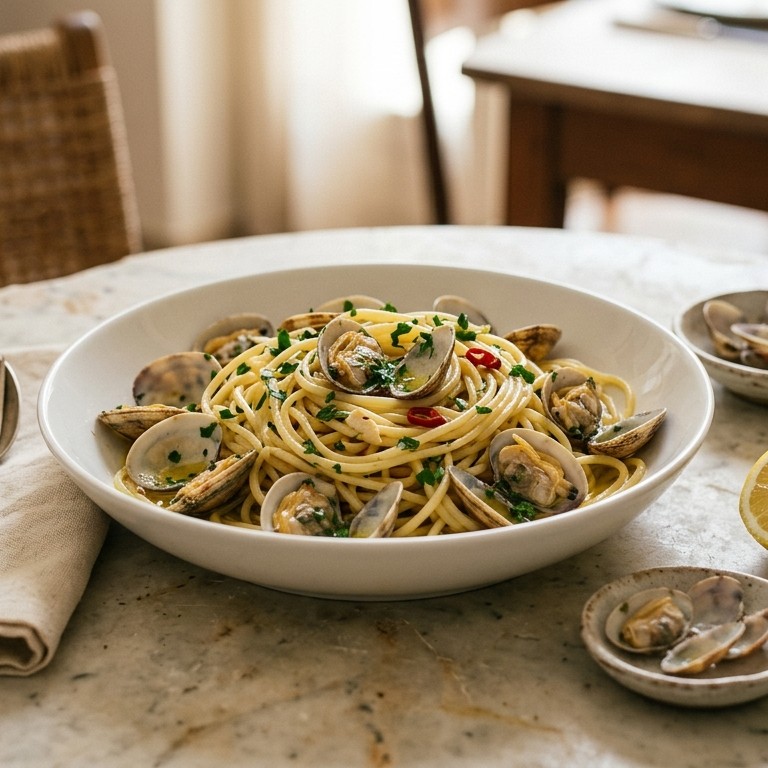 Spaghetti vongole op z'n Siciliaans recept