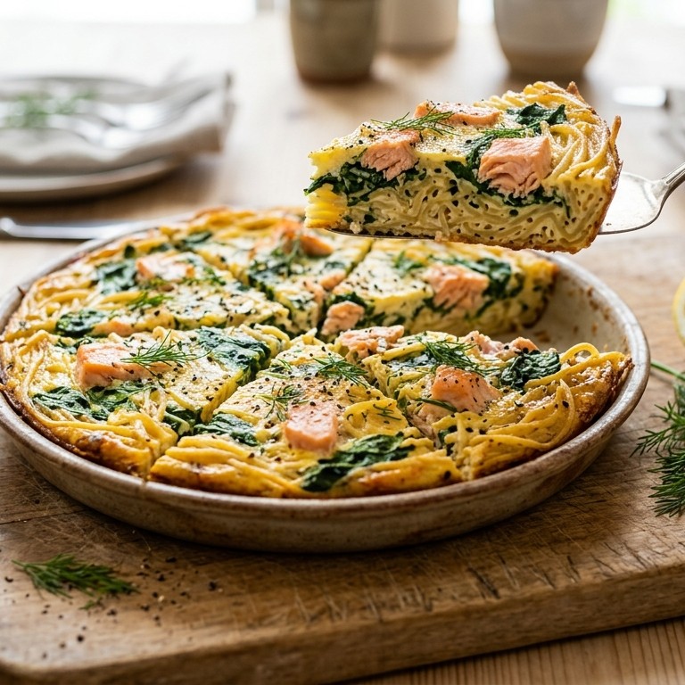 Spaghettitaart met zalm voor buffet recept