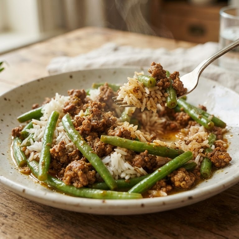 Sperciebonen met rijst recept