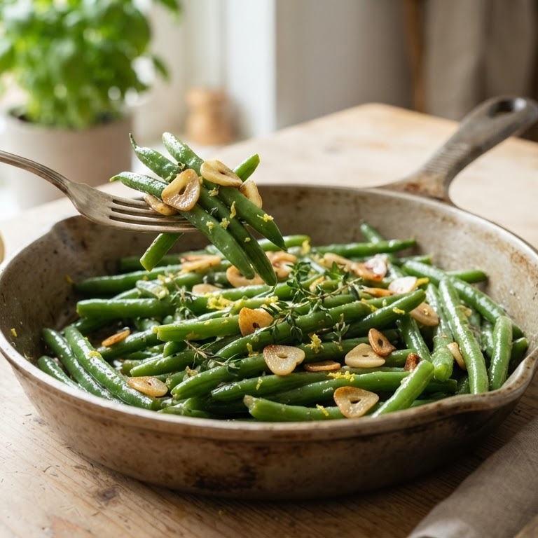 Sperziebonen met knoflook recept