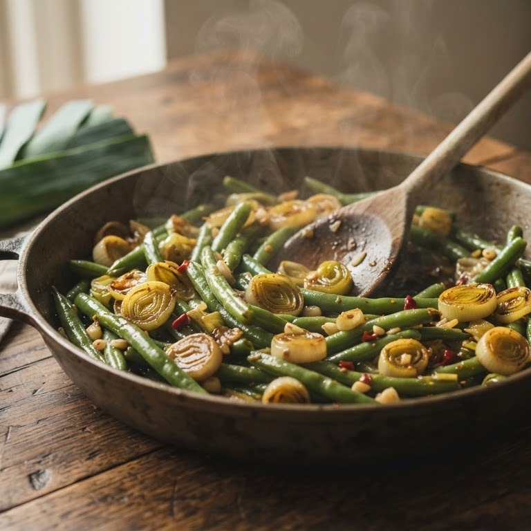 Sperziebonen met prei recept