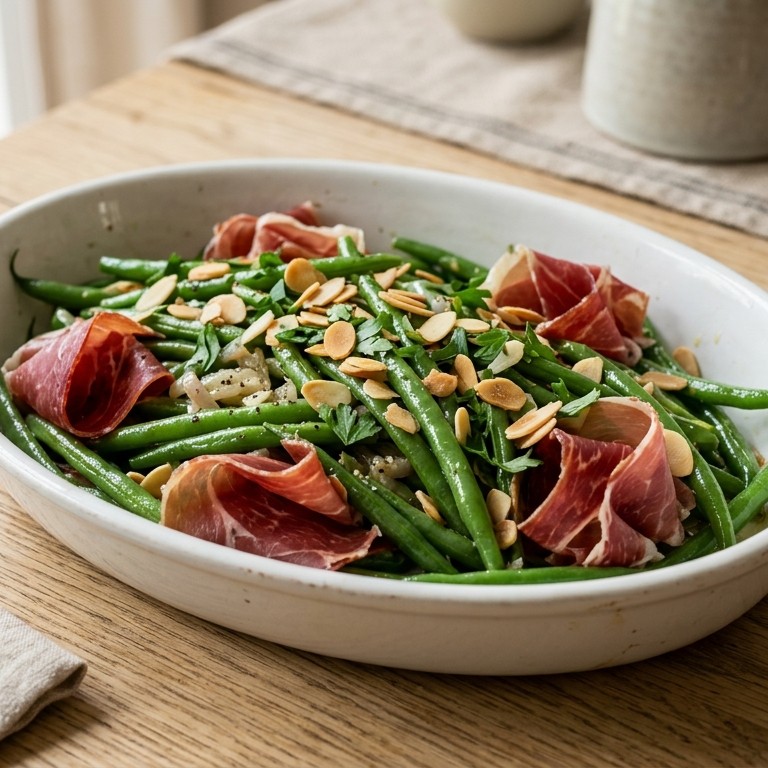 Sperziebonen met serranoham recept
