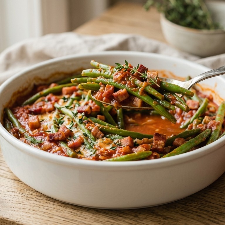 Sperziebonen met tomatensaus recept