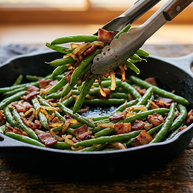 Sperziebonen met ui en spek recept