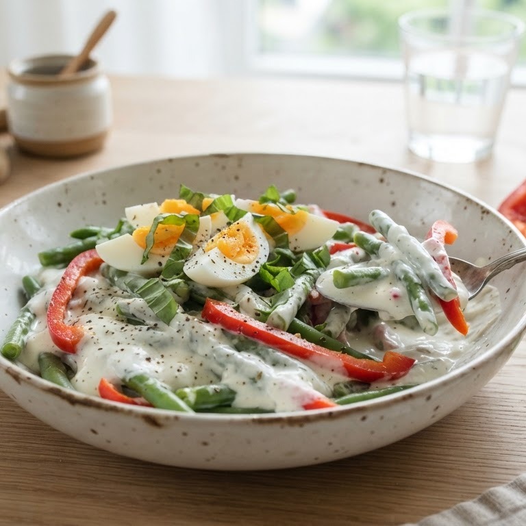 Sperziebonen met zure room recept