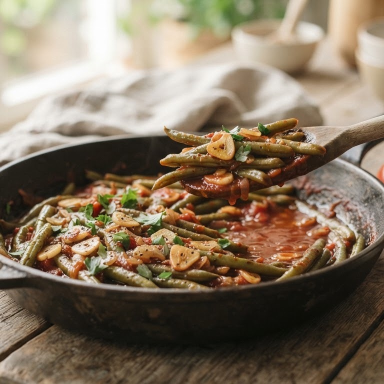 Sperziebonen-tomaat recept