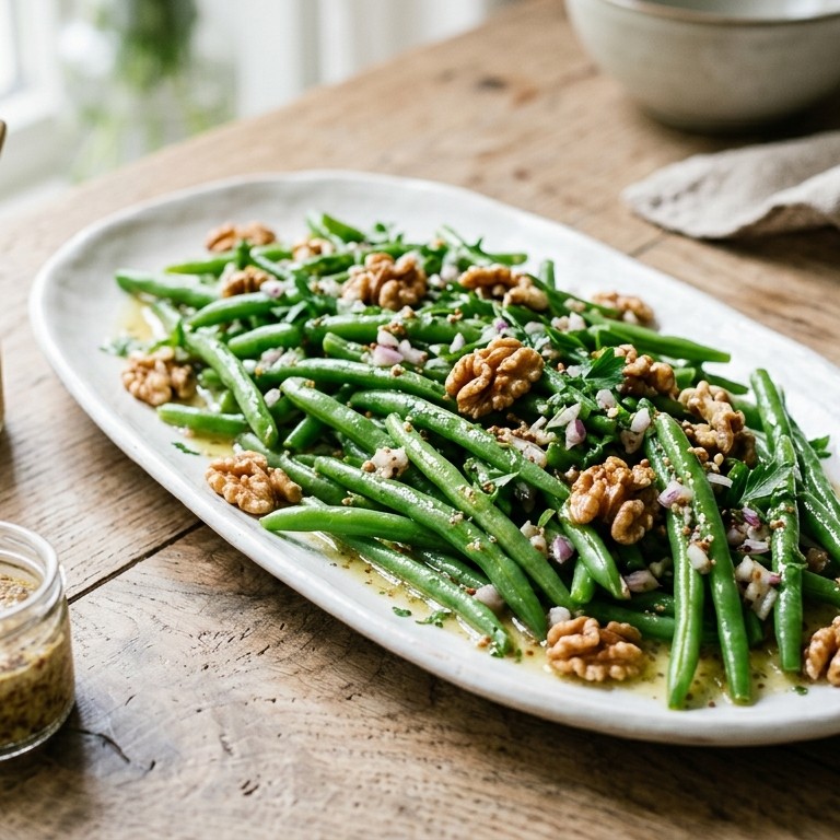 Sperziebonensalade met mosterd recept