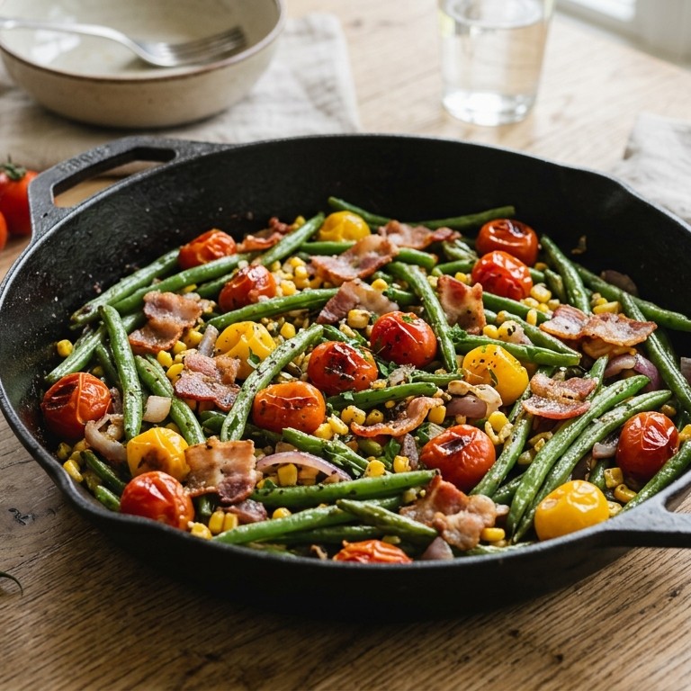 Sperziebonenschotel met cherrytomaatjes recept