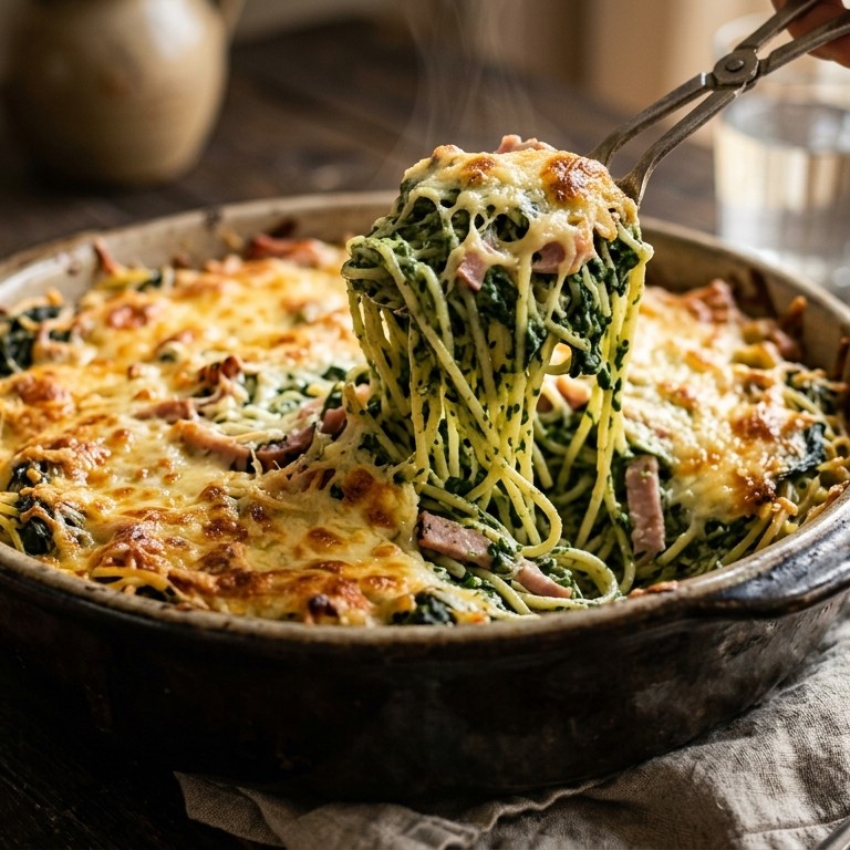 Spinazie-spaghettischotel recept