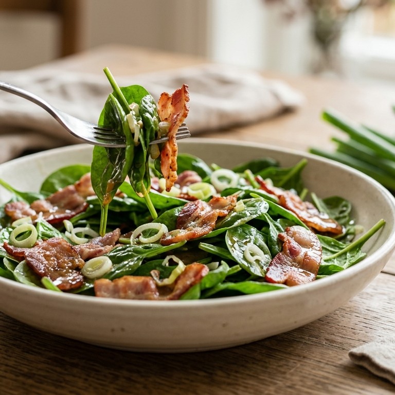 Spinazie-speksalade recept
