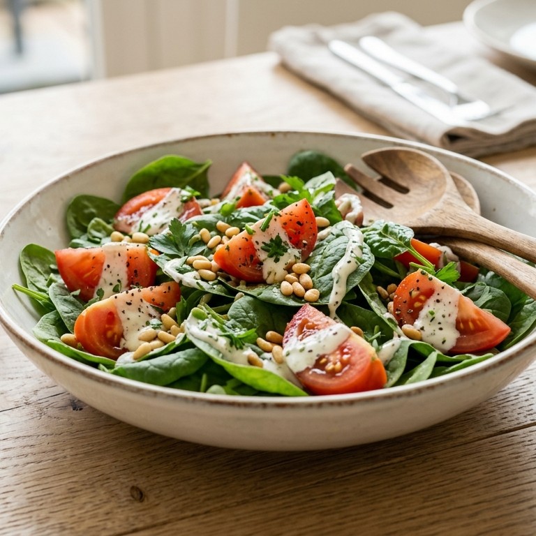 Spinaziesalade met yoghurt recept