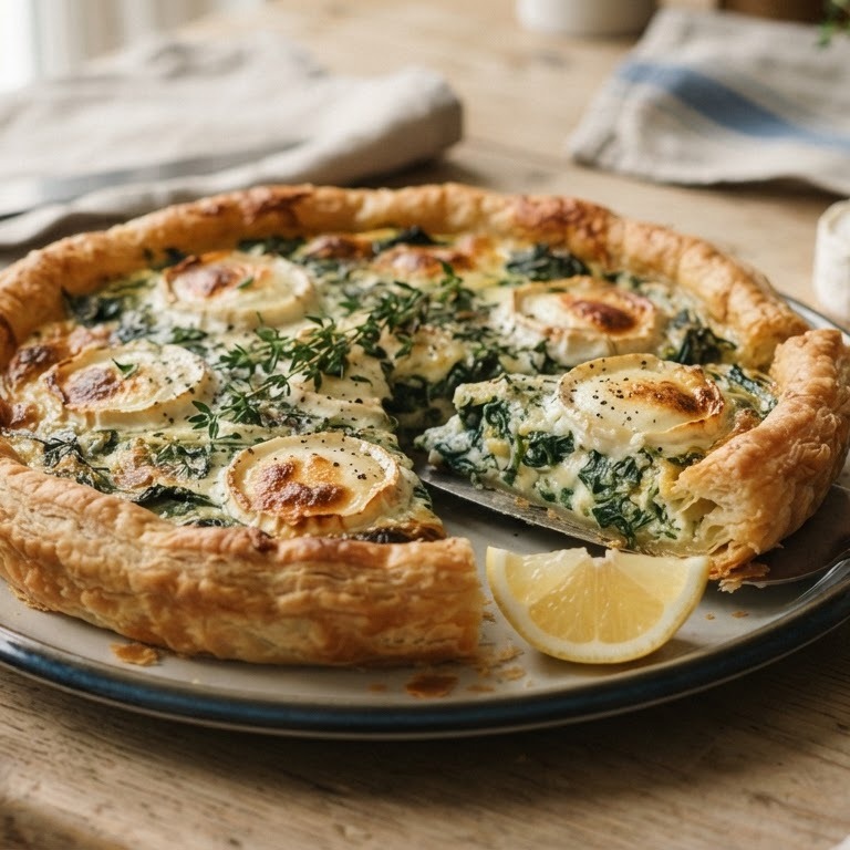 Spinazietaart met geitenkaas recept