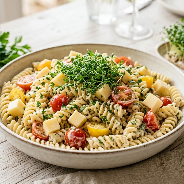 Spiraalpasta met kaas en tomaten recept