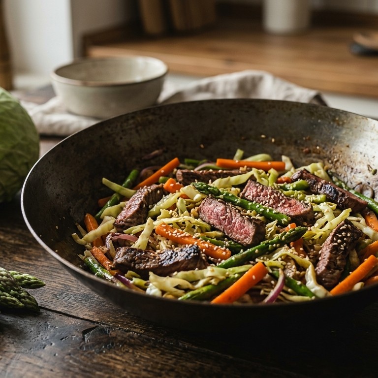 Spitskool met biefreepjes recept