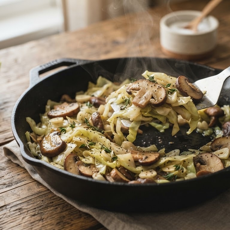 Spitskool met champignons recept