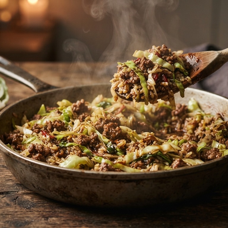 Spitskool met gehakt en rijst recept