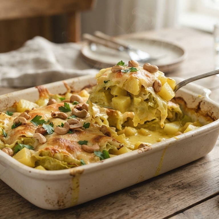 Spitskoolschotel met cashewnoten recept