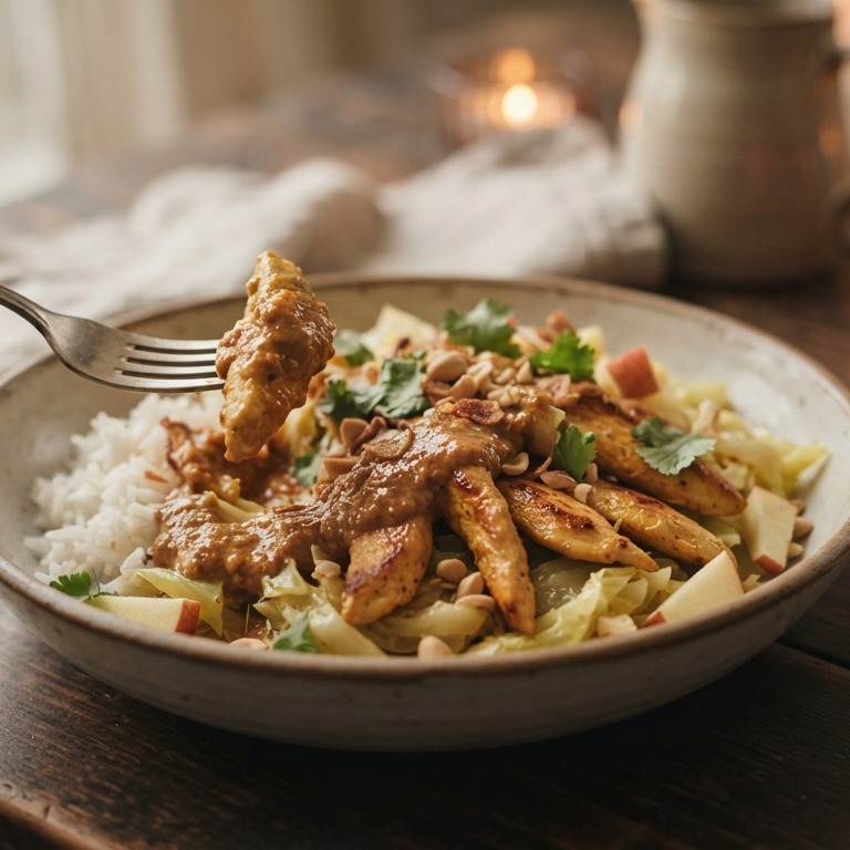 Spitskoolschotel met satesaus recept