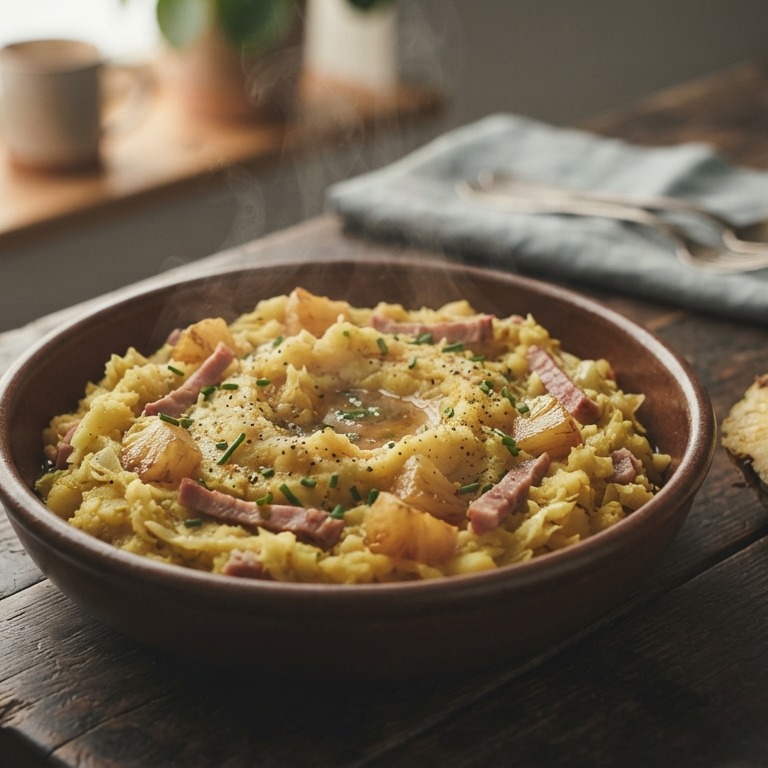 Spitskoolstampot met ham en ananas recept