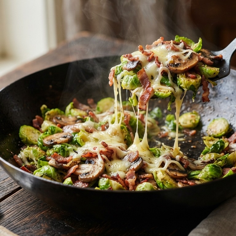 Spruitjes uit de wok met geraspte kaas recept