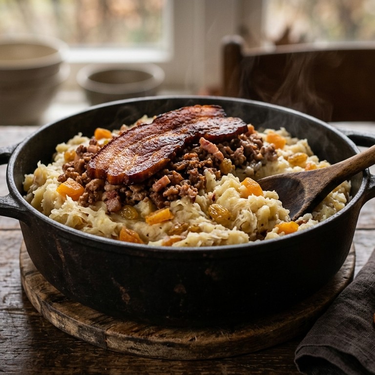 Stamppot zuurkool met kruiden recept